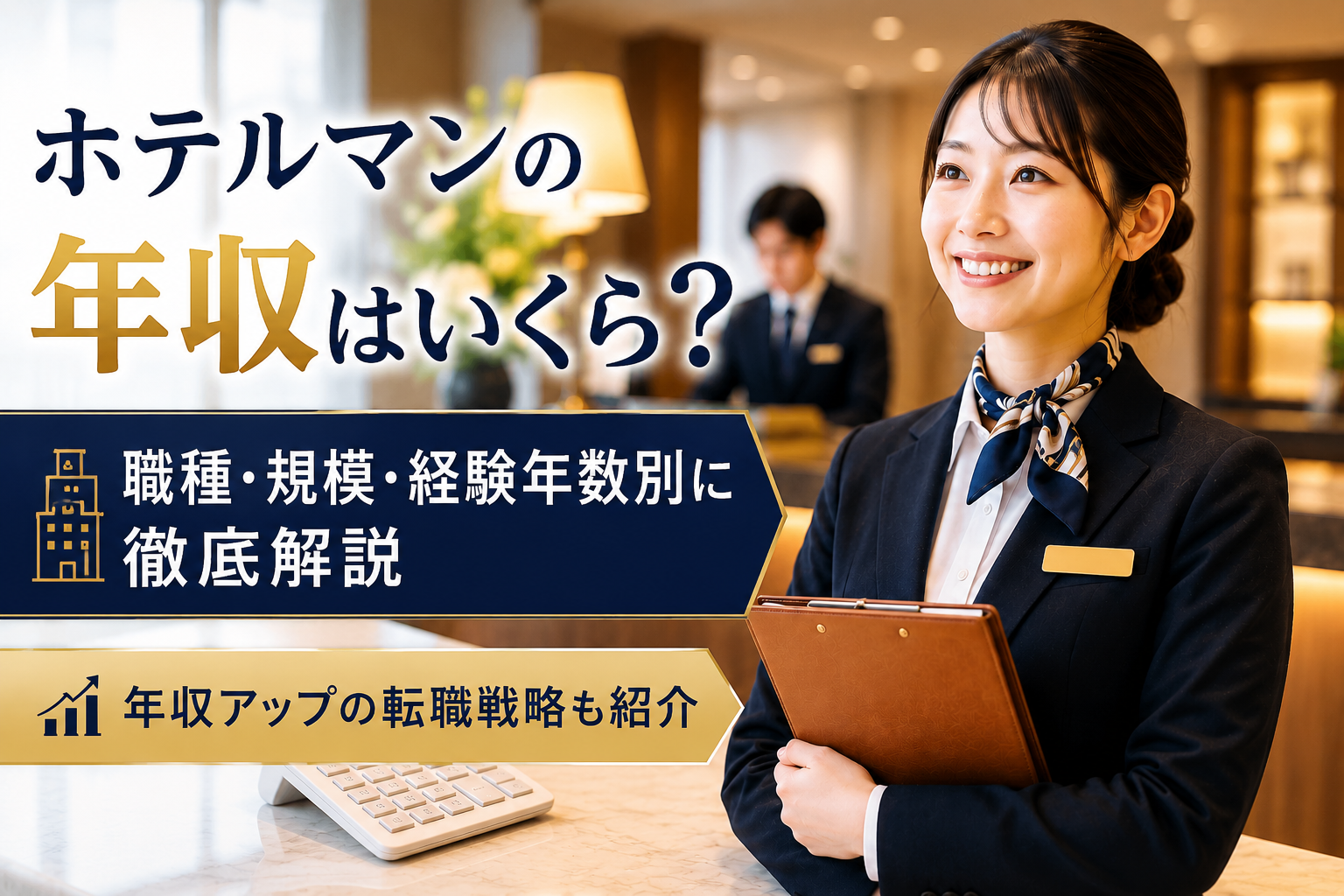 ホテルマンの年収はいくら？職種・規模・経験年数別に徹底解説｜年収アップの転職戦略も紹介
