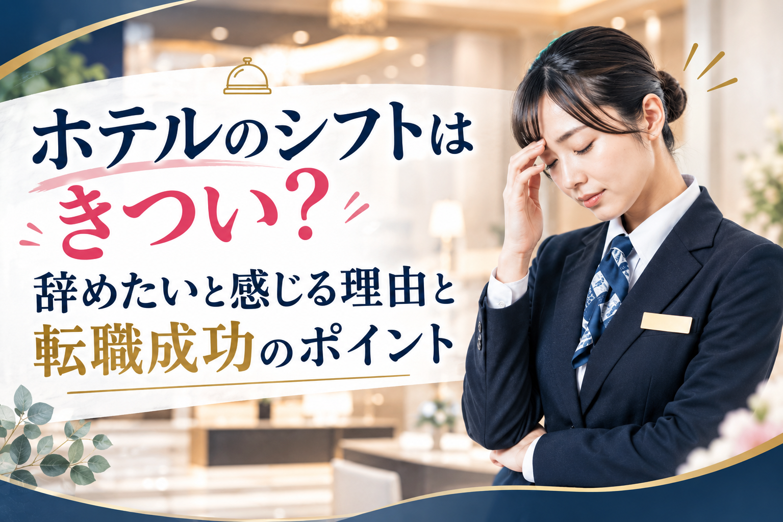 ホテルのシフトはきつい？辞めたいと感じる理由と転職成功のポイント