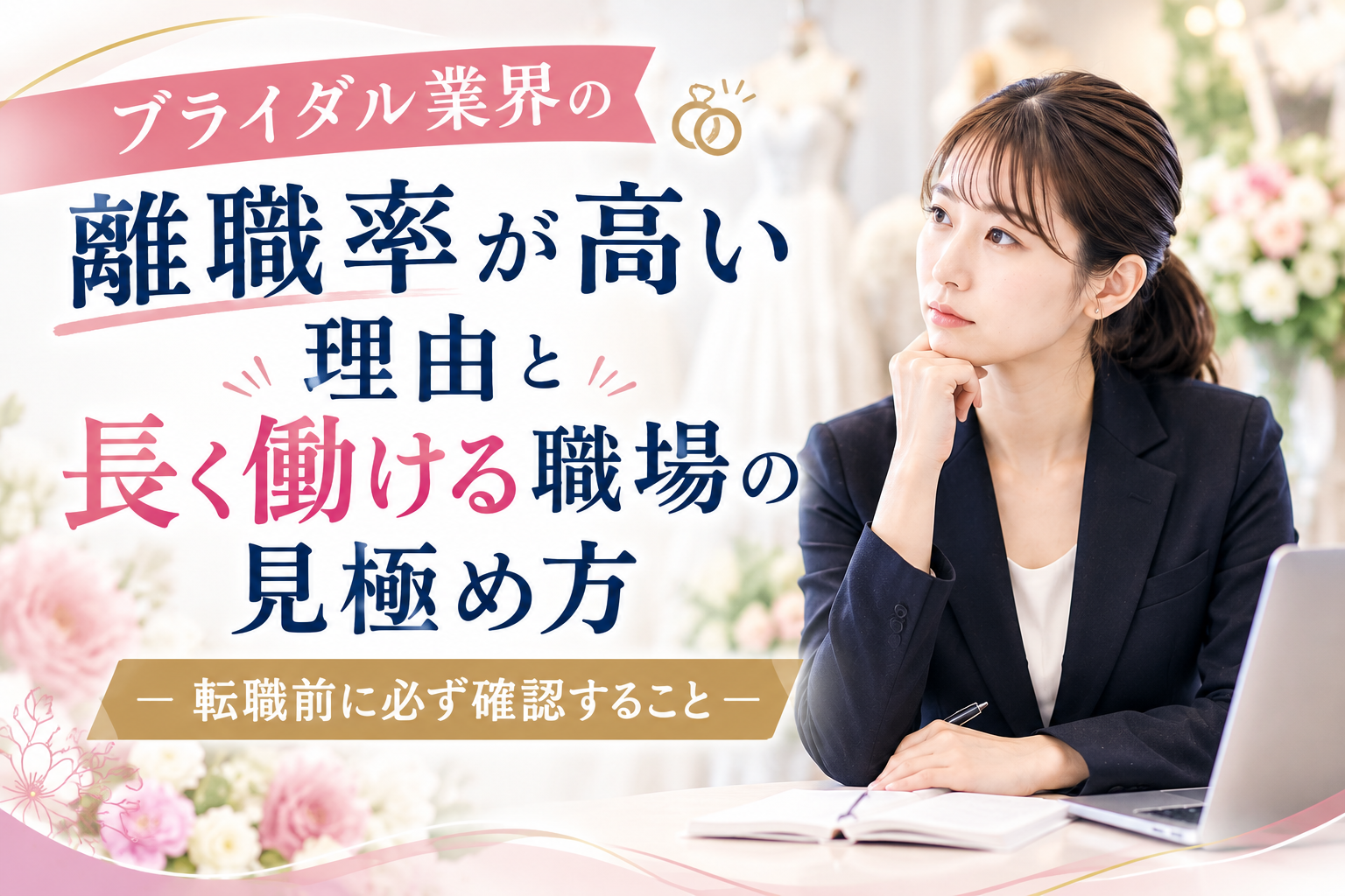 ブライダル業界の離職率が高い理由と長く働ける職場の見極め方｜転職前に必ず確認すること